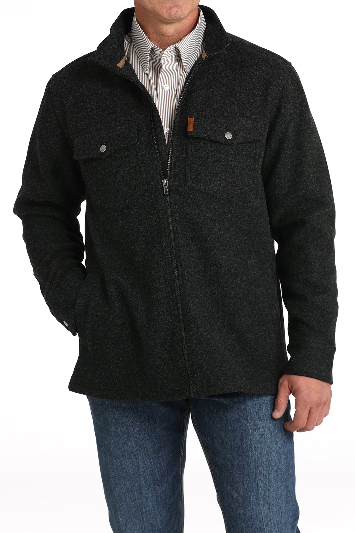 Cinch Shirt Jacket Black