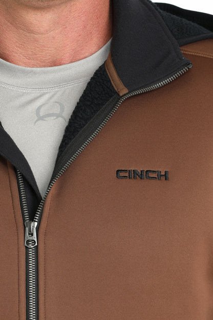 Cinch Mens Sherpa Lined 1/4 Zip Pullover Brown