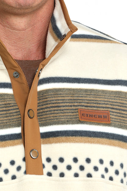 Cinch Mens Polar Fleece Pullover Cream