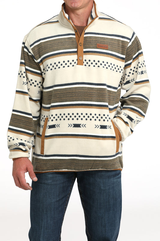 Cinch Mens Polar Fleece Pullover Cream