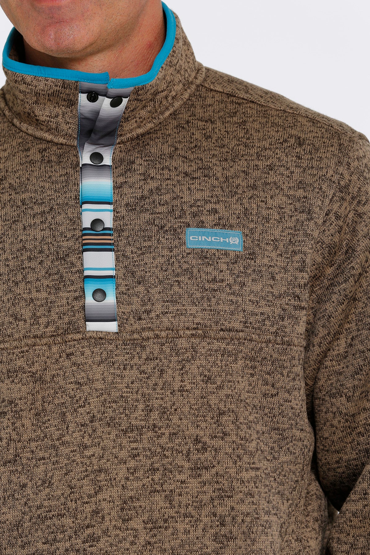 Cinch Fleece Pullover Brown Serape Accents