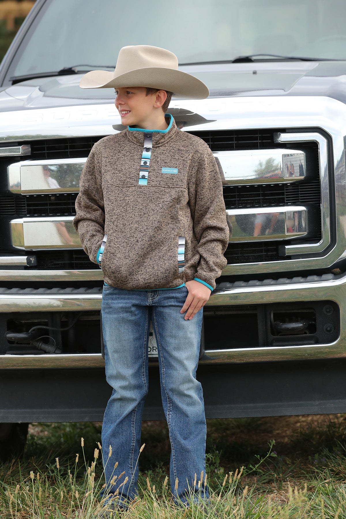 Cinch Fleece Pullover Brown