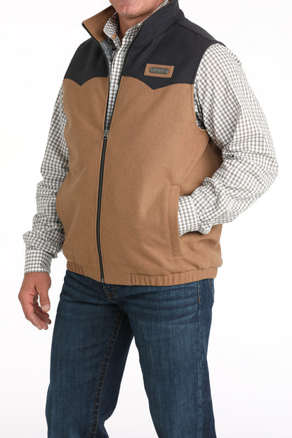 Cinch Mens Concealed Carry Wooly Vest Brown