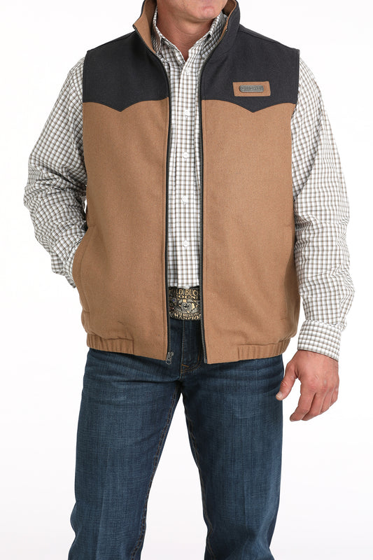 Cinch Mens Concealed Carry Wooly Vest Brown