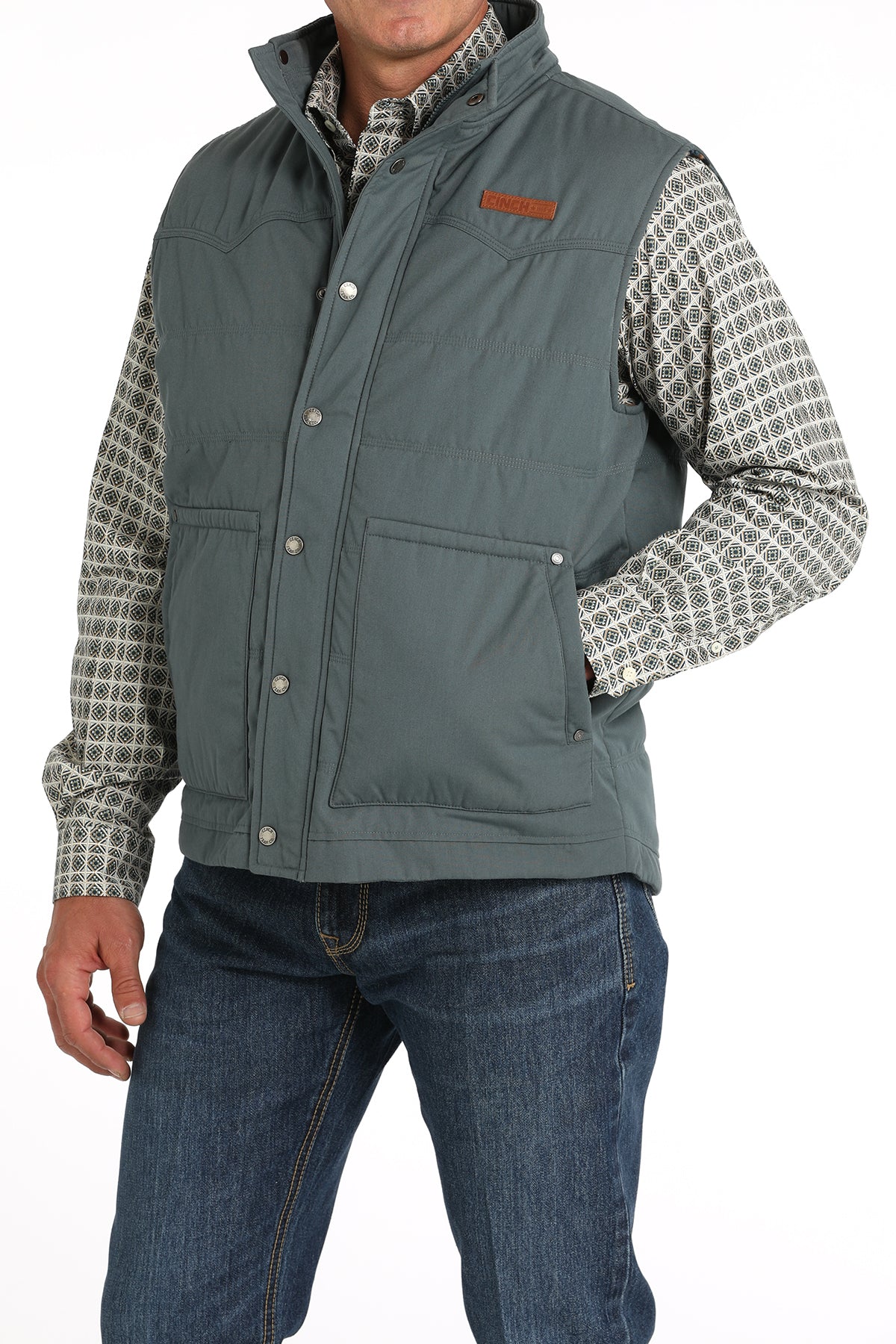 Cinch Quilted Vest Blue