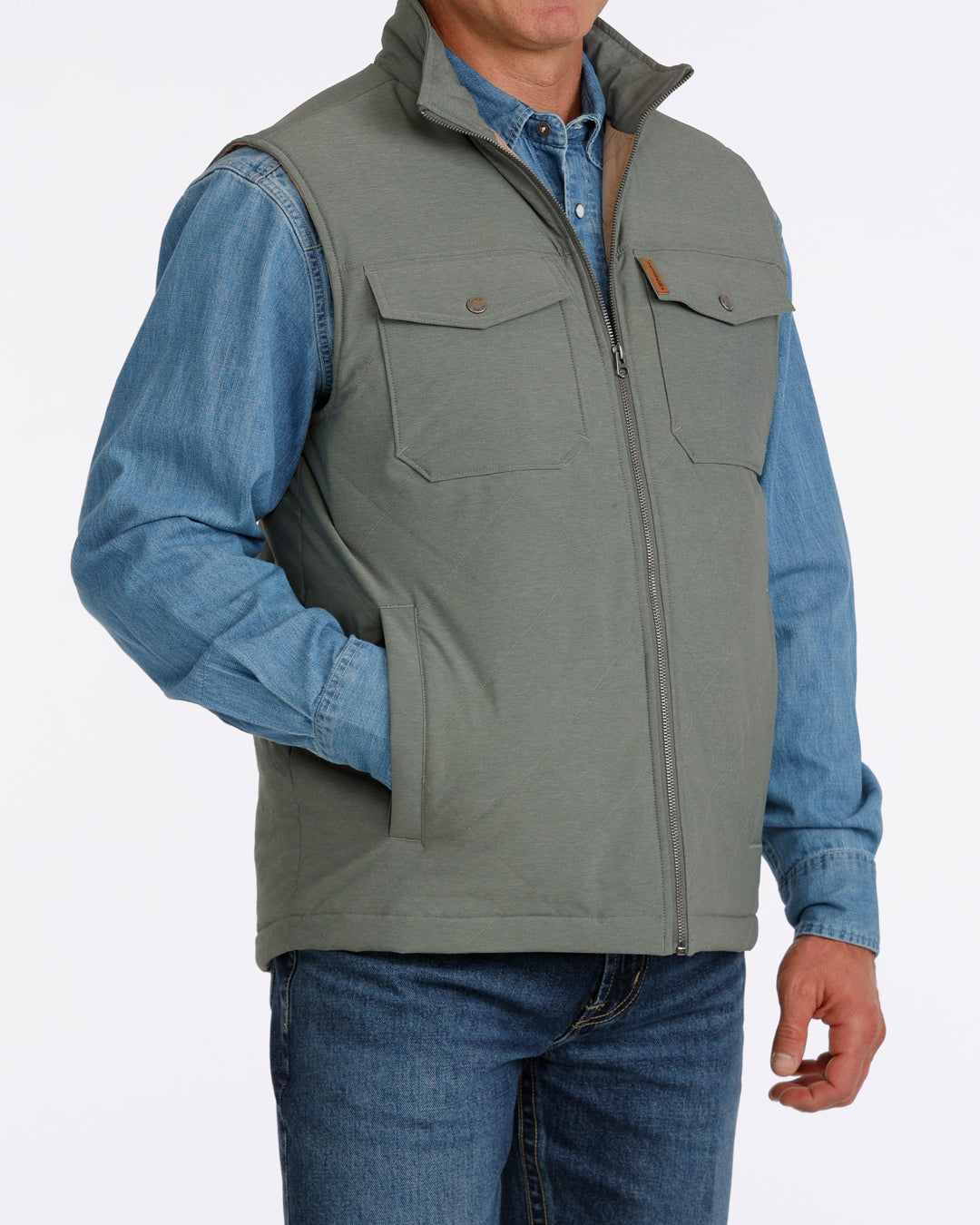 Cinch Concealed Carry Quilted Vest Green
