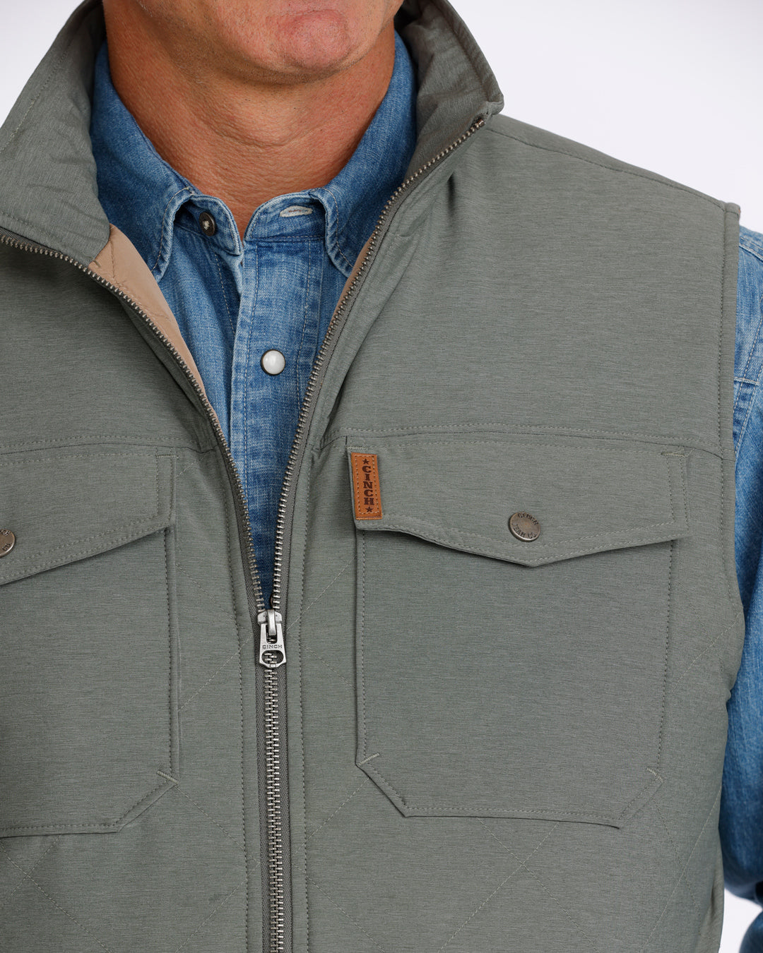 Cinch Concealed Carry Quilted Vest Green