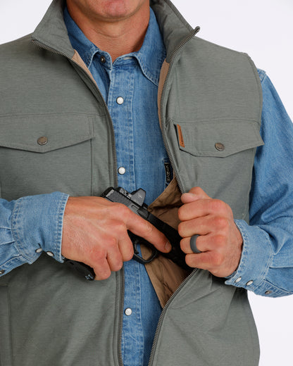 Cinch Concealed Carry Quilted Vest Green