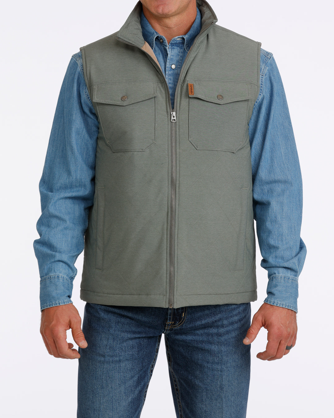 Cinch Concealed Carry Quilted Vest Green