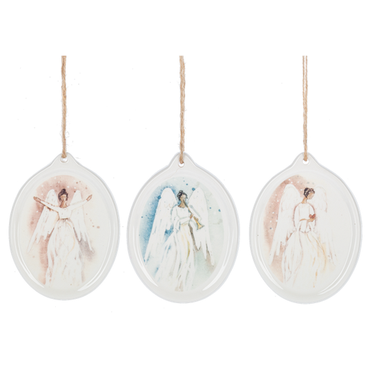 Watercolor Angel Disk Ornaments