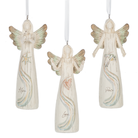 Angel Ornaments Hope, Love, & Peace