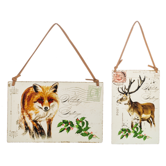 Woodland Animal Postcard Ornaments