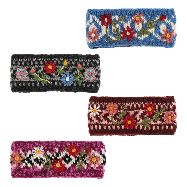 Assorted Embroidered Winter Headbands