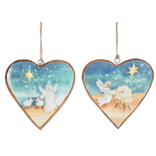 Watercolor Rustic Spirit Heart Ornaments