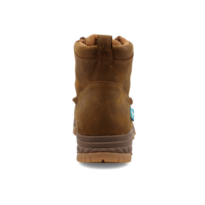 Twisted X 6" Distressed Saddle Work Boot Composite Toe Waterproof EH
