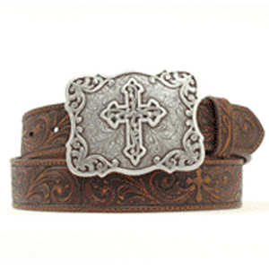 Nocona Cross Buckle Belt Brown