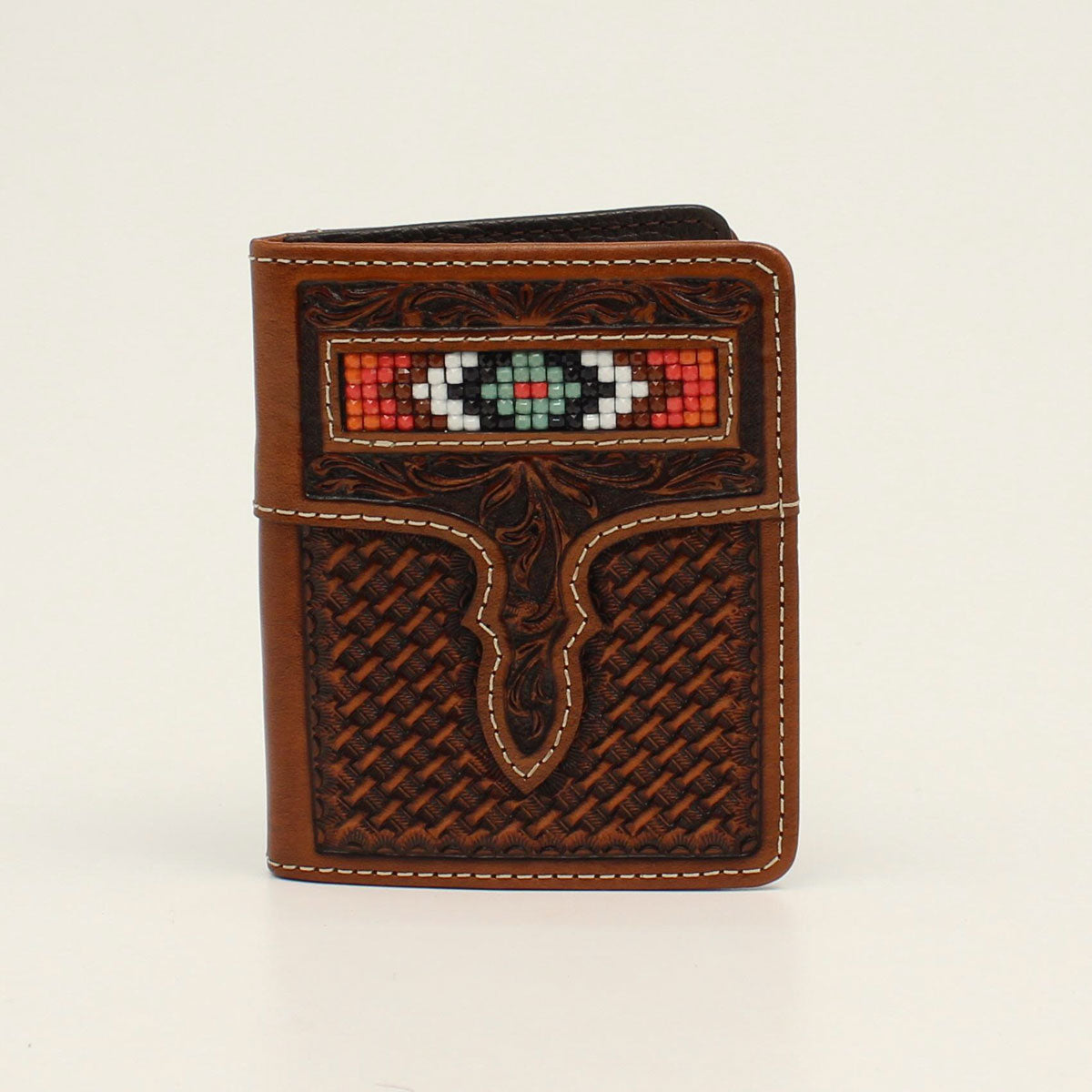 Nocona Basketweave/Beaded Flipcase Bifold Wallet