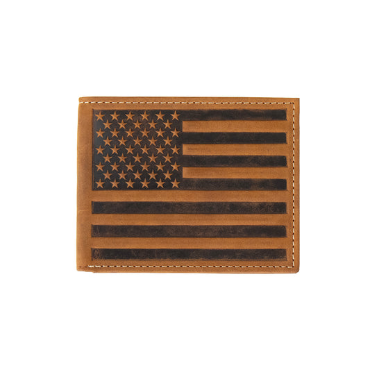 Nocona Leather Flag Bifold Wallet
