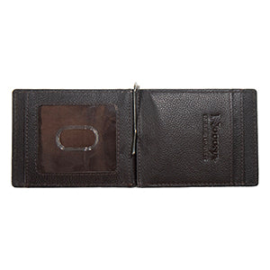 Nocona Mens Bifold Money Clip Wallet Tooled Scrolling Black