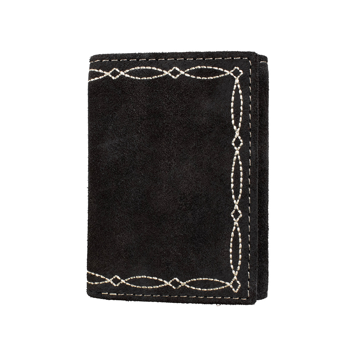 Nocona Trifold Wallet Boot Stitch Roughghout Black
