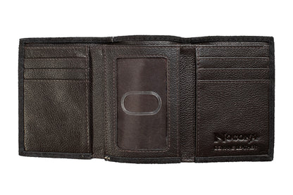 Nocona Trifold Wallet Boot Stitch Roughghout Black