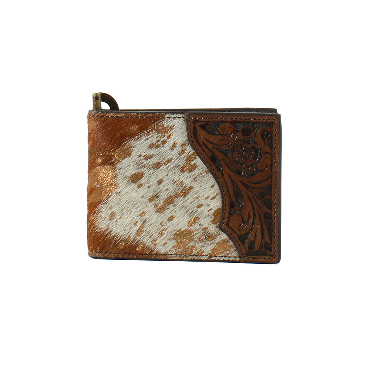 Nocona Hair On/Tooled Bifold Money Clip