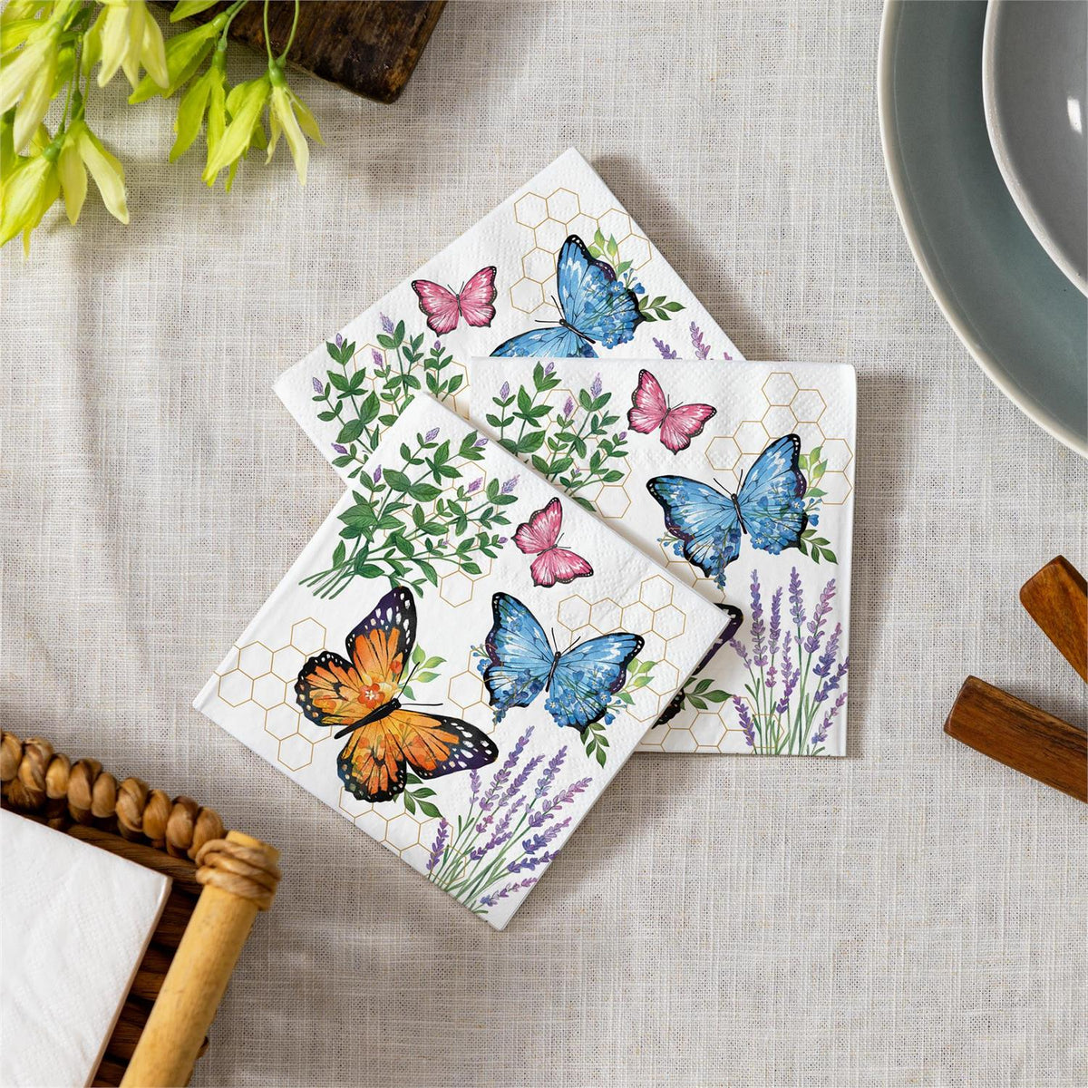 Evergreen Pollinator Garden Cocktail Napkin