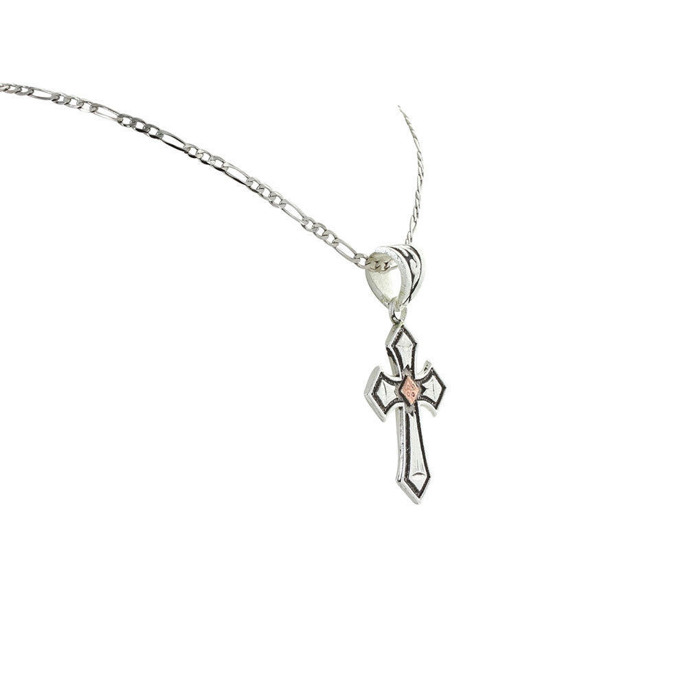 Montana Antique Silver Copper Cross Necklace