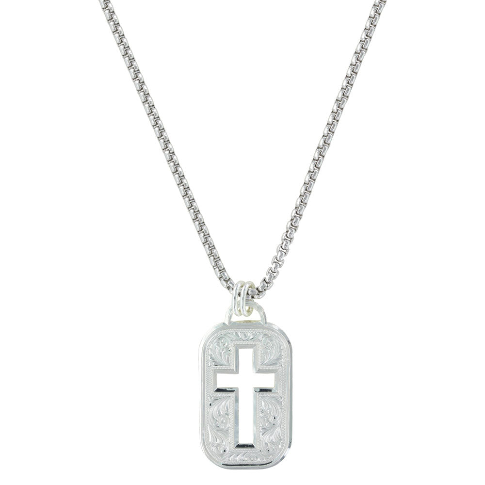 Montana Open Cross Dogtag Necklace