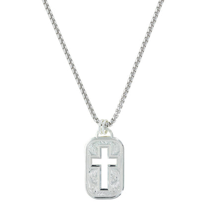 Montana Open Cross Dogtag Necklace