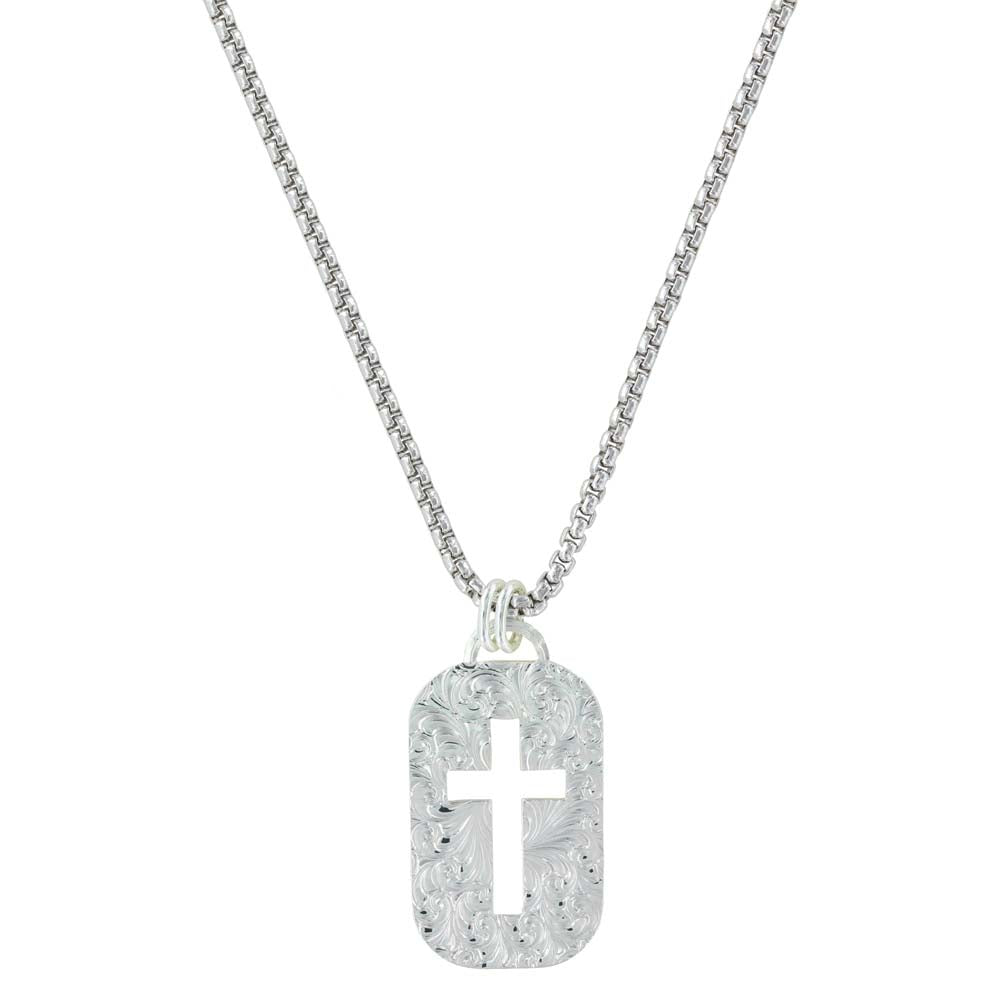 Montana Open Cross Dogtag Necklace