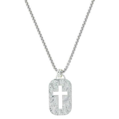 Montana Open Cross Dogtag Necklace