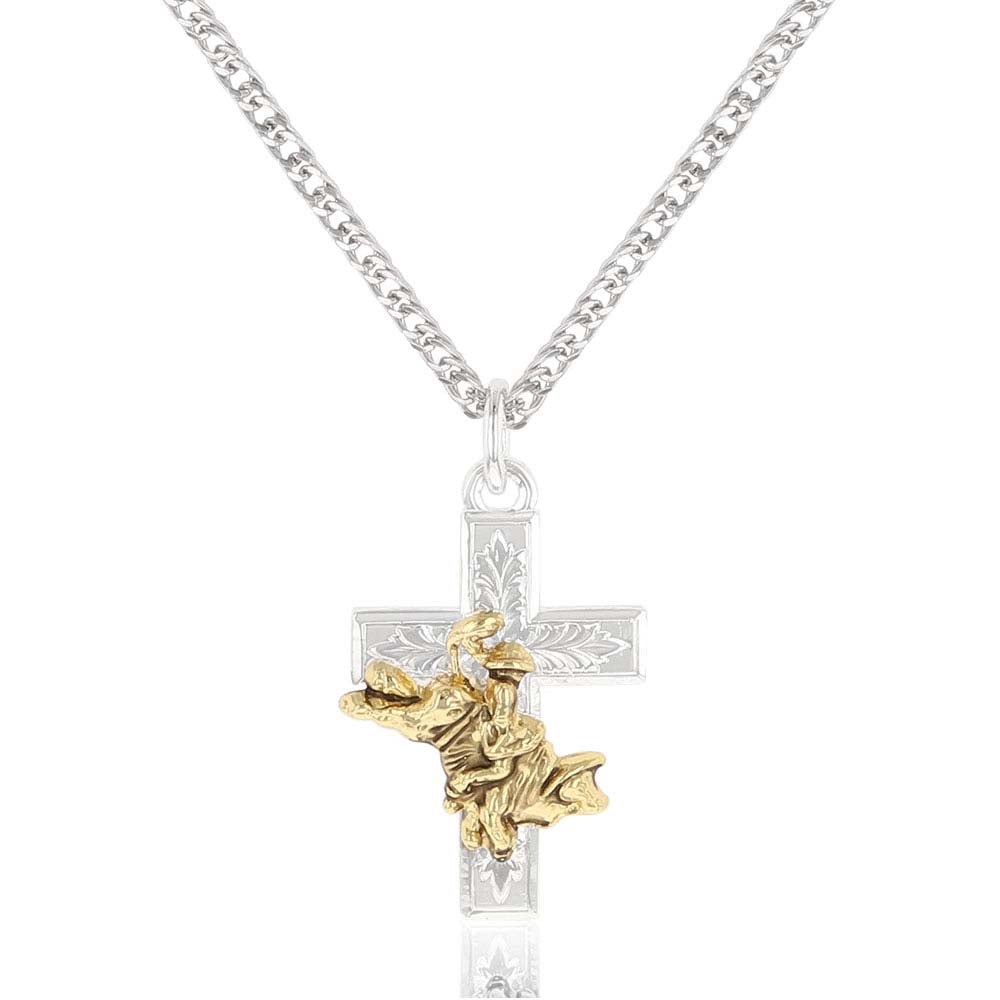 Montana Bullrider/Cross Necklace