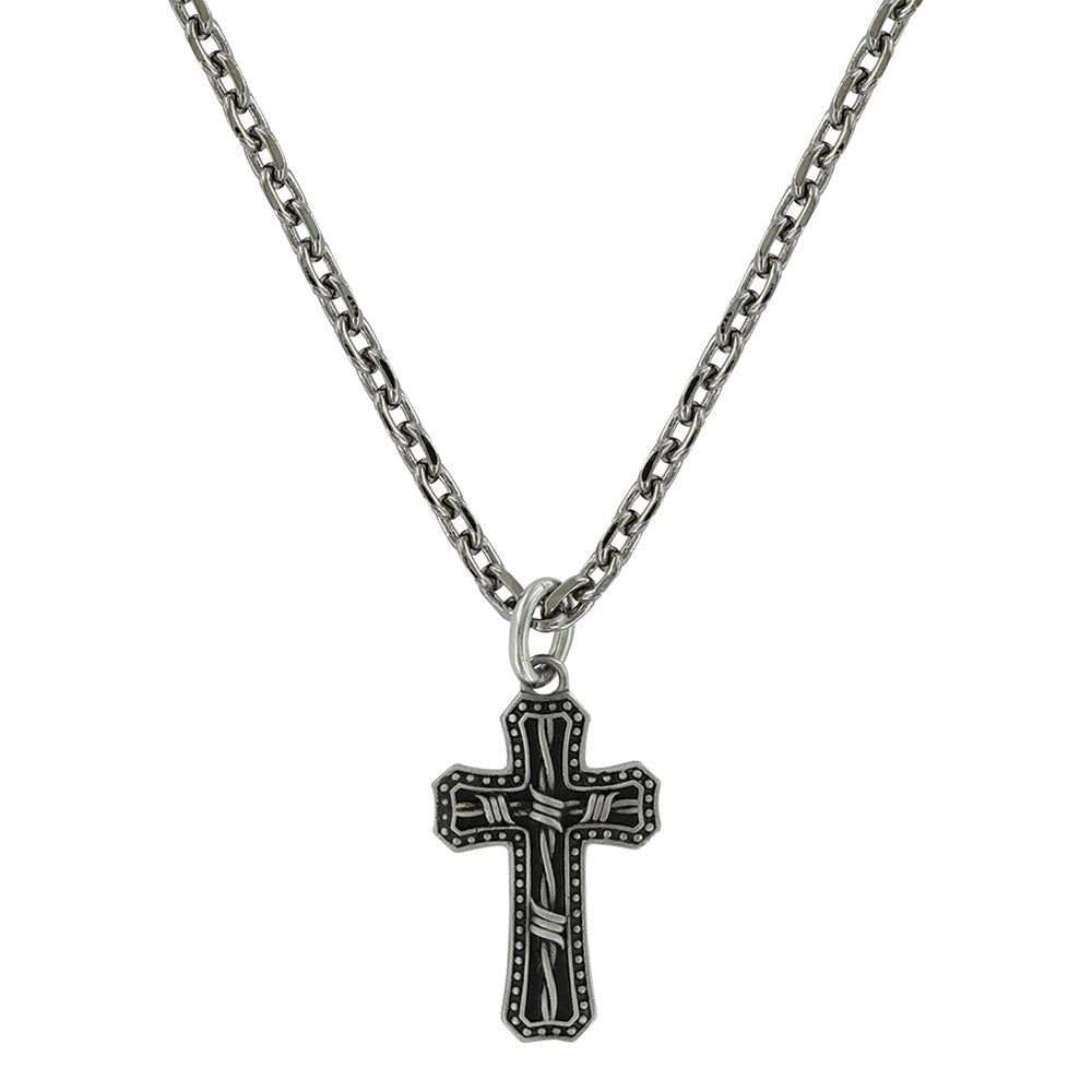 Montana Stainless Barbed Cross Necklace