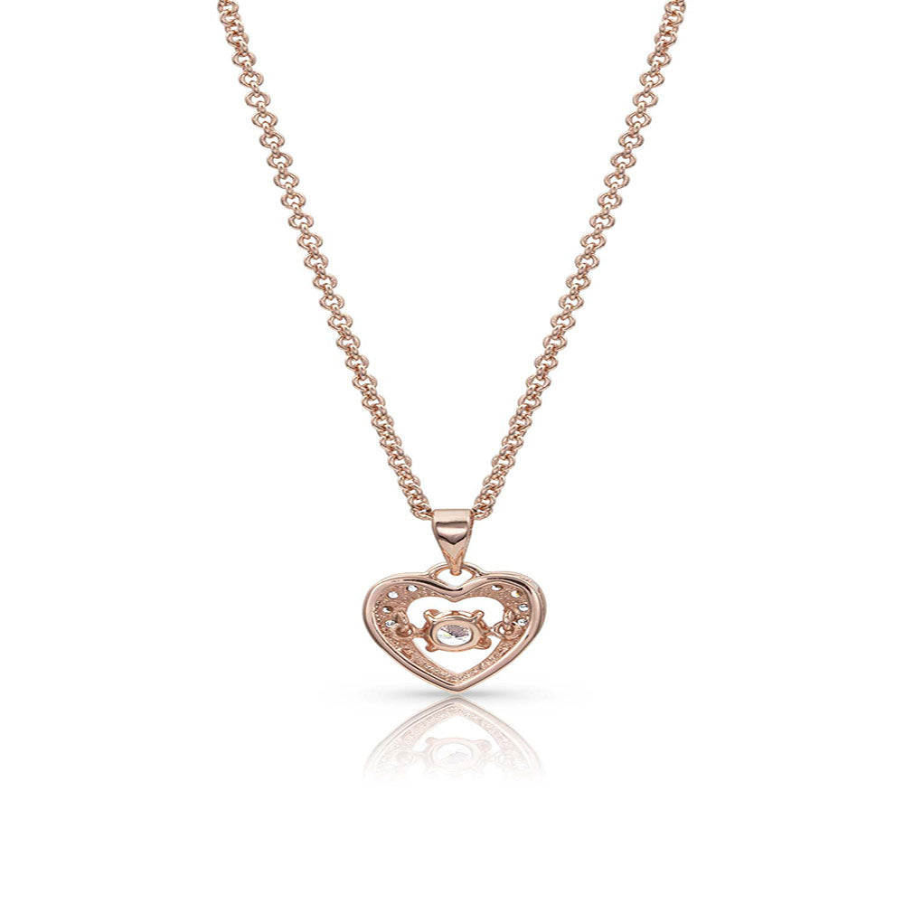 Montana Let's Dance A Little Dance Rose Gold Heart Necklace