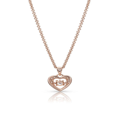 Montana Let's Dance A Little Dance Rose Gold Heart Necklace