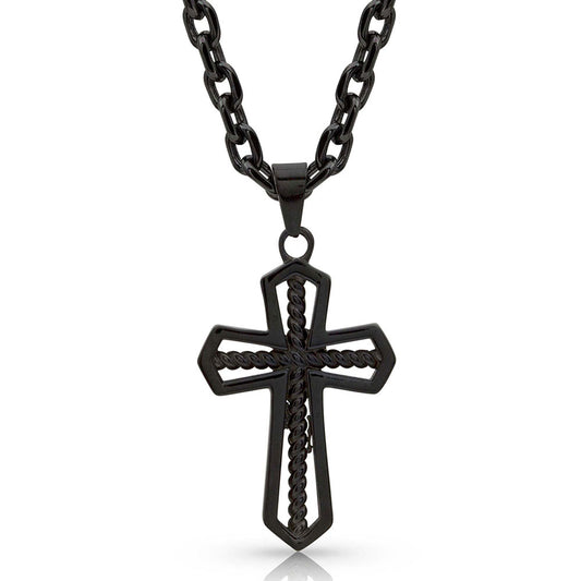 Montana Silversmith Gunmetal Cross Necklace