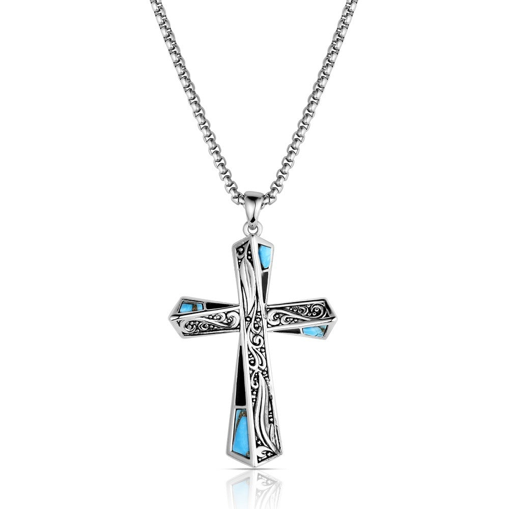 Montana Still Waters Turquoise Cross Necklace