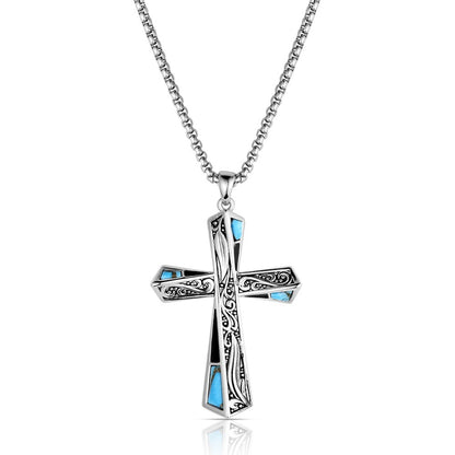 Montana Still Waters Turquoise Cross Necklace