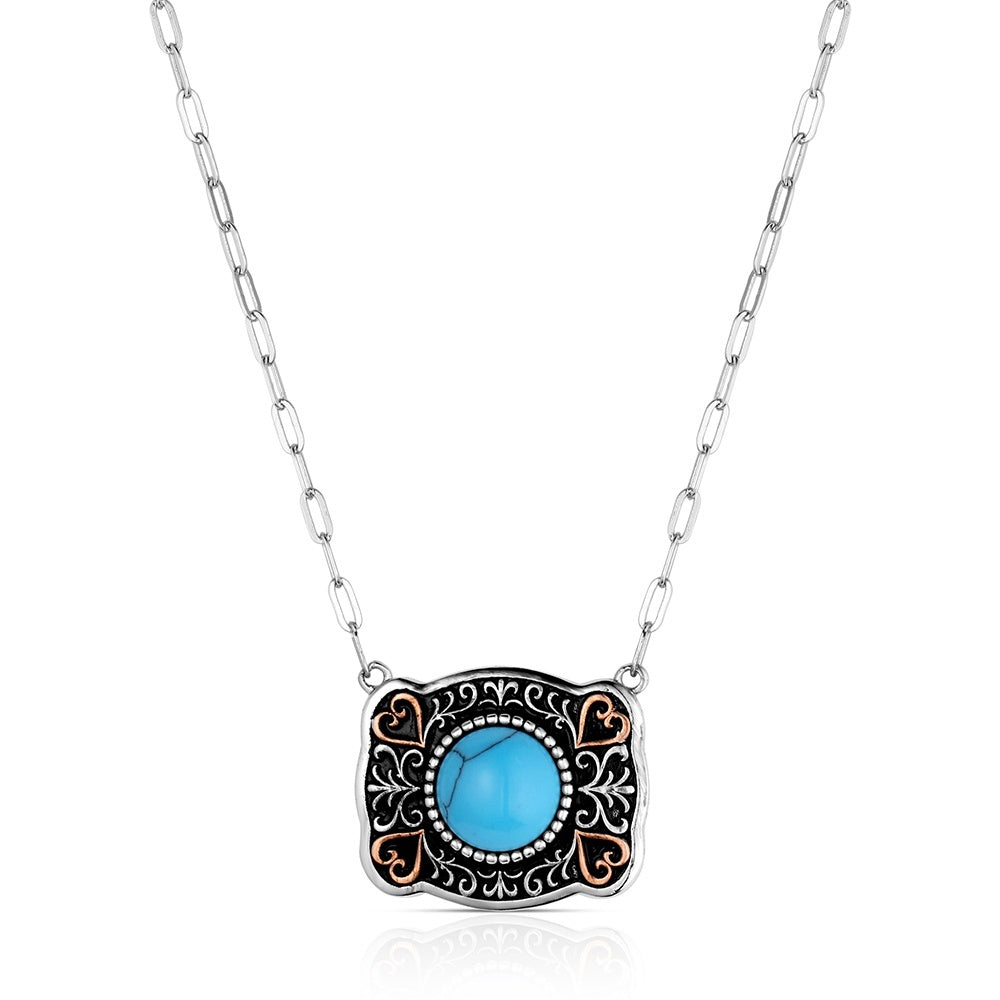 Montana Baby Blue Turquoise Buckle Necklace
