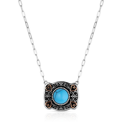 Montana Baby Blue Turquoise Buckle Necklace