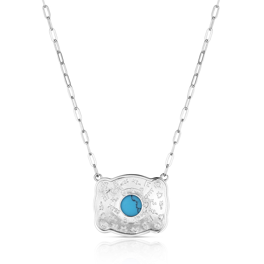 Montana Baby Blue Turquoise Buckle Necklace