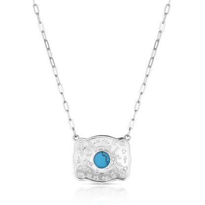 Montana Baby Blue Turquoise Buckle Necklace