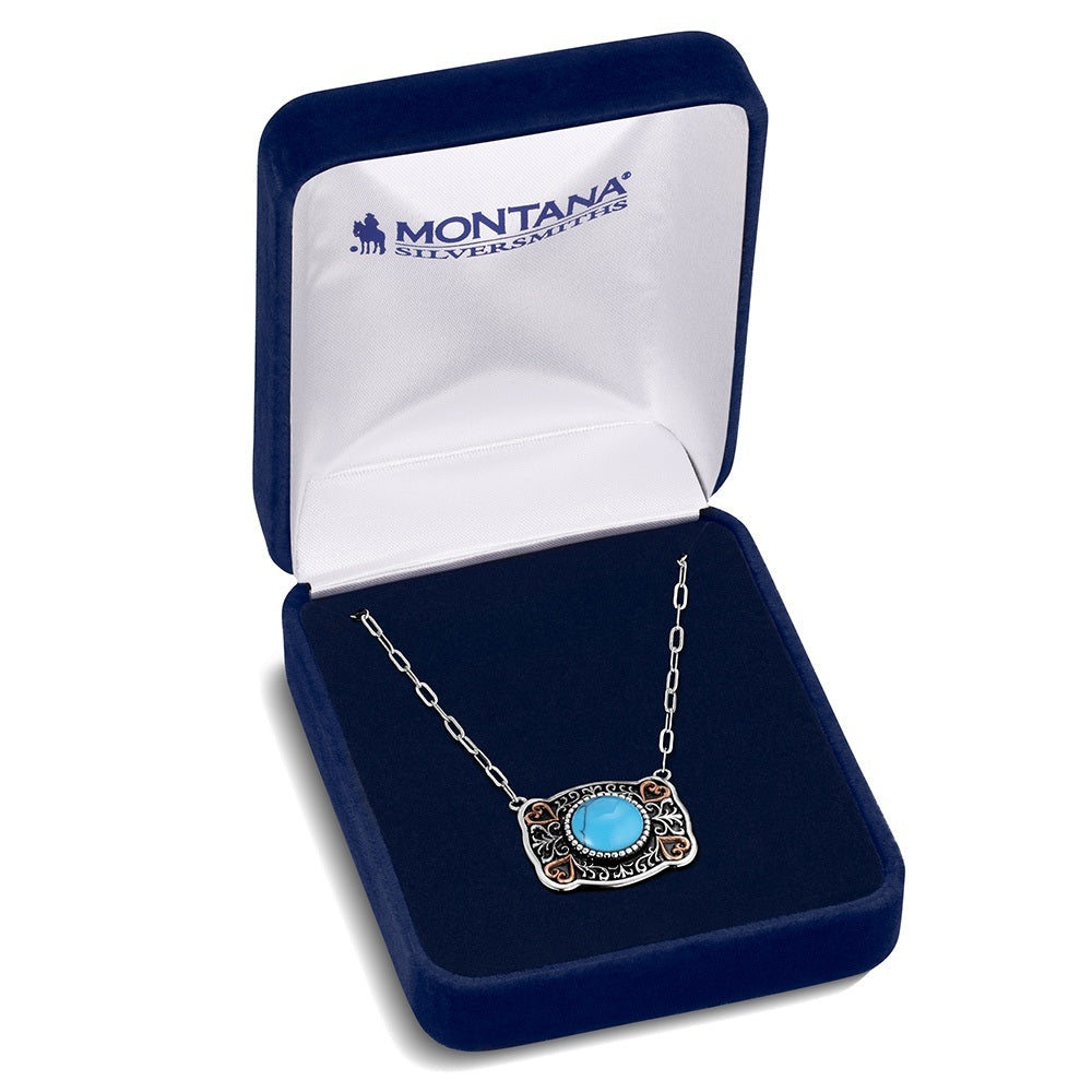 Montana Baby Blue Turquoise Buckle Necklace
