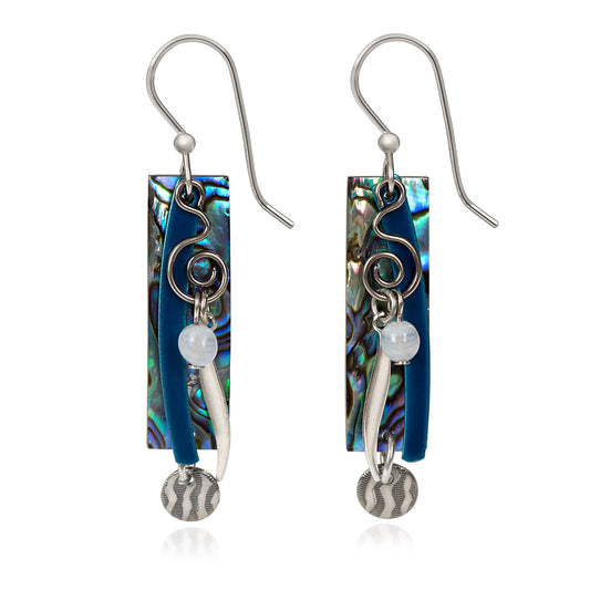Silver Forest Earring Rectangular Abalone Shell