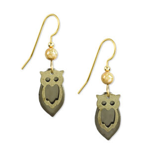 Silver Forest Open Owl On Teardrop Earrings