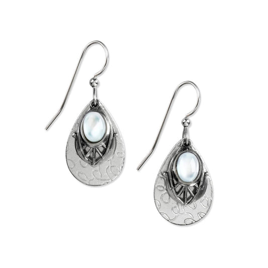 Silver Forest Silver Stone On Filigree & Tears Earrings