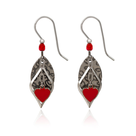 Silver Forest Earring Three Layer Heart