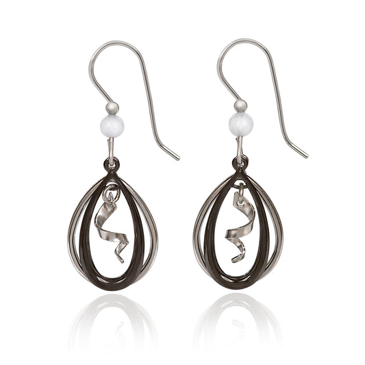 Silver Forest Earring Whimsical Silver Teardrops