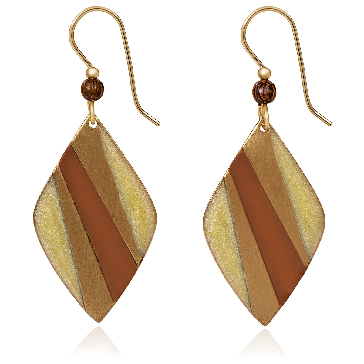 Silver Forest Earring Bronze Tone Diamond/Oval